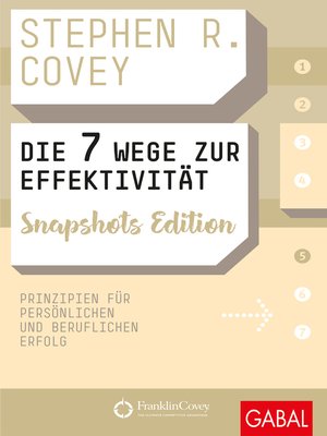 cover image of Die 7 Wege zur Effektivität Snapshots Edition